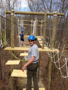 Climbing on The Greenbrier Aerial Adventure Course