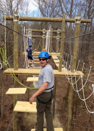 Climbing on The Greenbrier Aerial Adventure Course