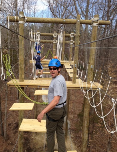 Climbing on The Greenbrier Aerial Adventure Course